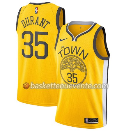 Maillot Basket Golden State Warriors Kevin Durant 35 2018-19 Nike Jaune Swingman - Homme